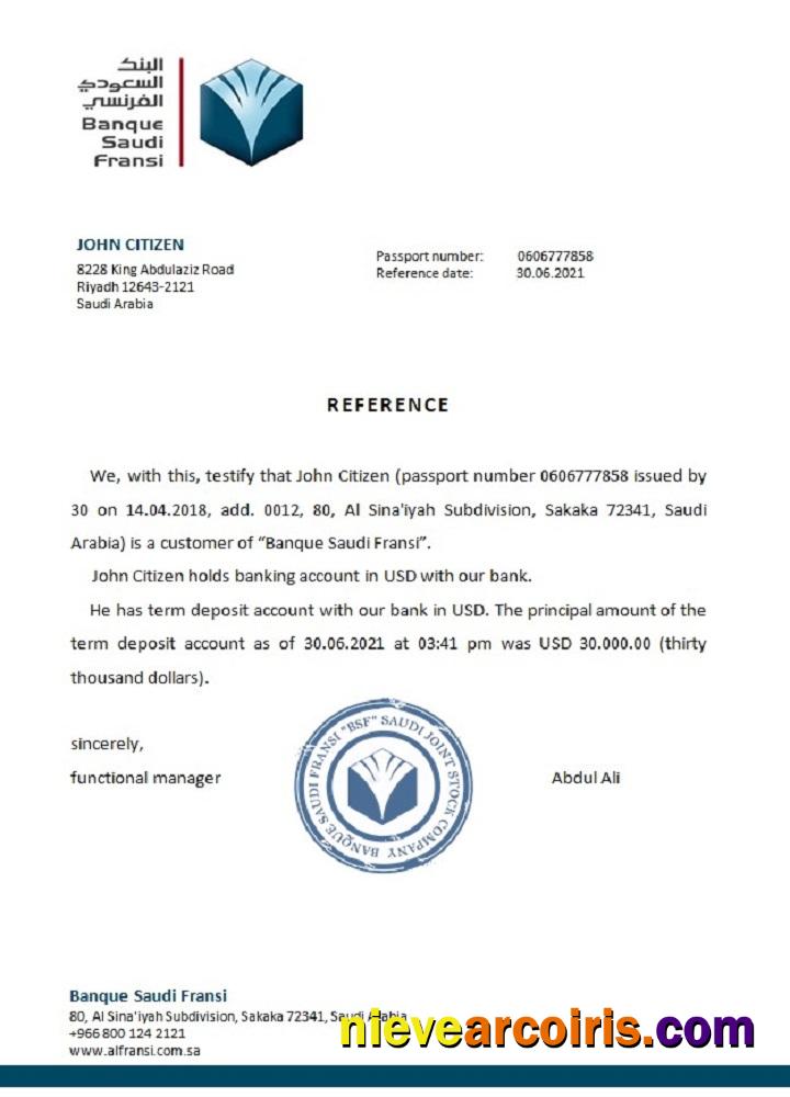 Saudi Arabia Banque Saudi Fransi reference
